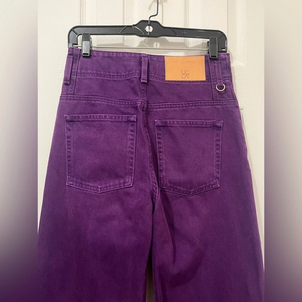 Ulla Johnson The Margo High Rise  Deep Purple Wide Leg  Jeans - Picture 6 of 9